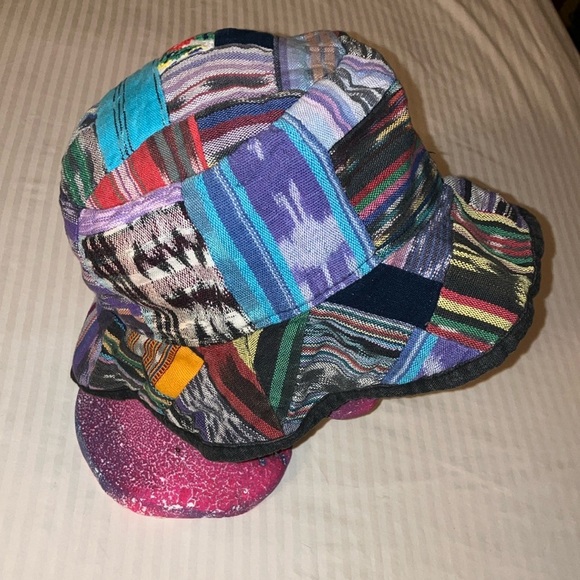 Guatemalan cotton boho Colorful Patchwork Bucket Hat adult med- large - Picture 4 of 8